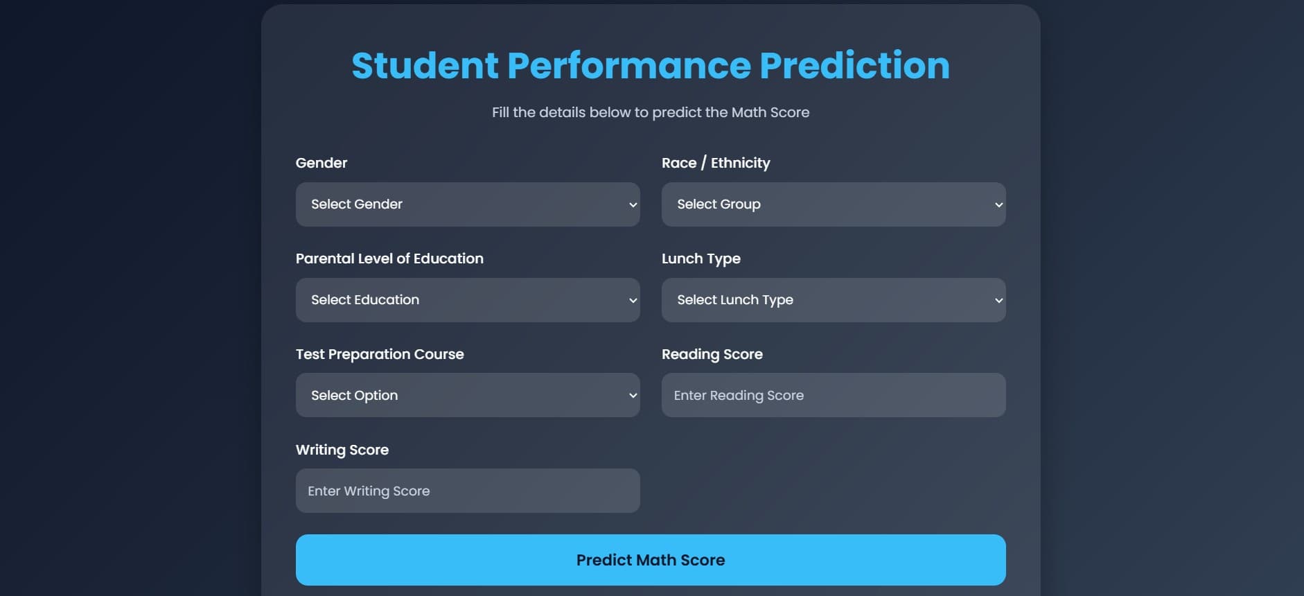 Student Performance Predictor | End-to-End Machine Learning Pipeline
